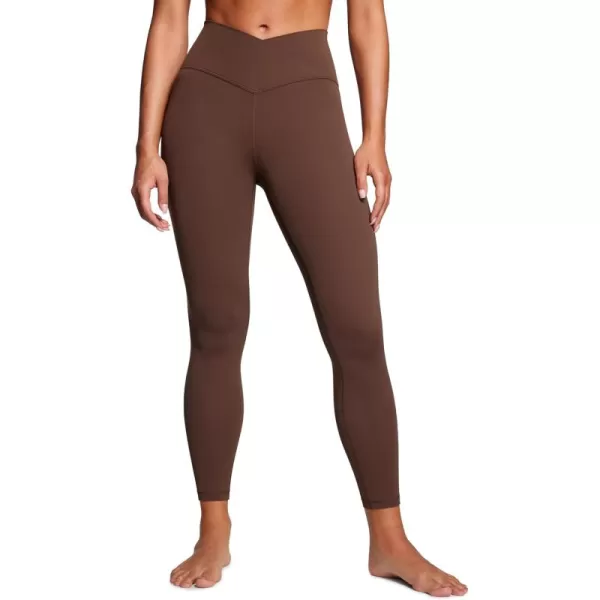 imageCRZ YOGA Womens Butterluxe Cross Waist Workout Leggings 25quot  V Crossover High Waisted Gym Yoga LeggingsCoffee Brown