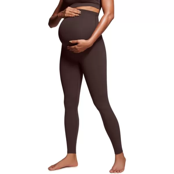 imageCRZ YOGA Womens Butterluxe Maternity Leggings Over The Belly 28quot  Workout Activewear Yoga Pregnancy Pants Buttery SoftHot Fudge Brown