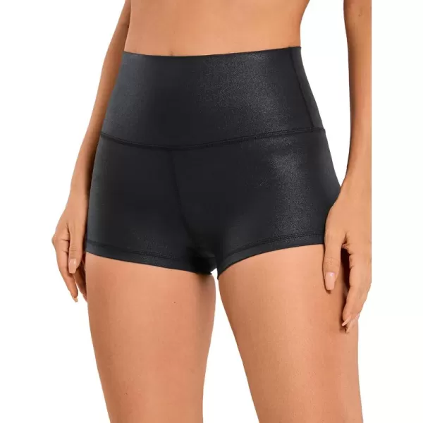 imageCRZ YOGA Womens Butterluxe Matte Faux Leather Biker Shorts 25  High Waist Workout Yoga SpandexBlack