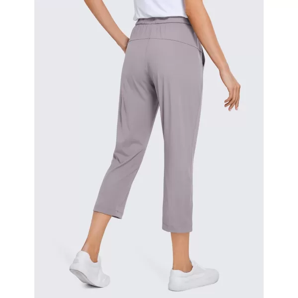 imageCRZ YOGA 4Way Stretch Golf Capri Pants for Women 23quot Casual Yoga Dress Work Capris with Pockets Workout Athletic TravelGull Gray