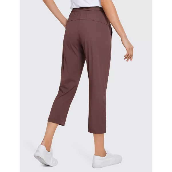 imageCRZ YOGA 4Way Stretch Golf Capri Pants for Women 23quot Casual Yoga Dress Work Capris with Pockets Workout Athletic TravelTaupe