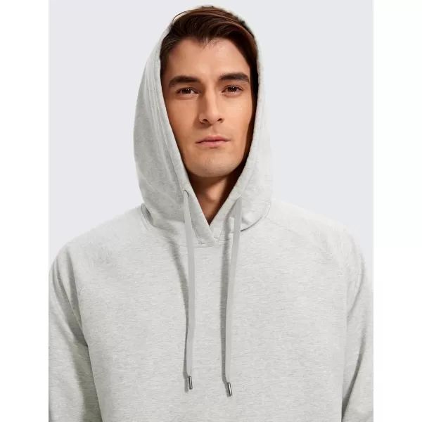 imageCRZ YOGA Hoodies for Men French Terry Hooded Sweatshirts Workout Athletic Casual Pullover Hoodie Tops with PocketDove Grey Heather