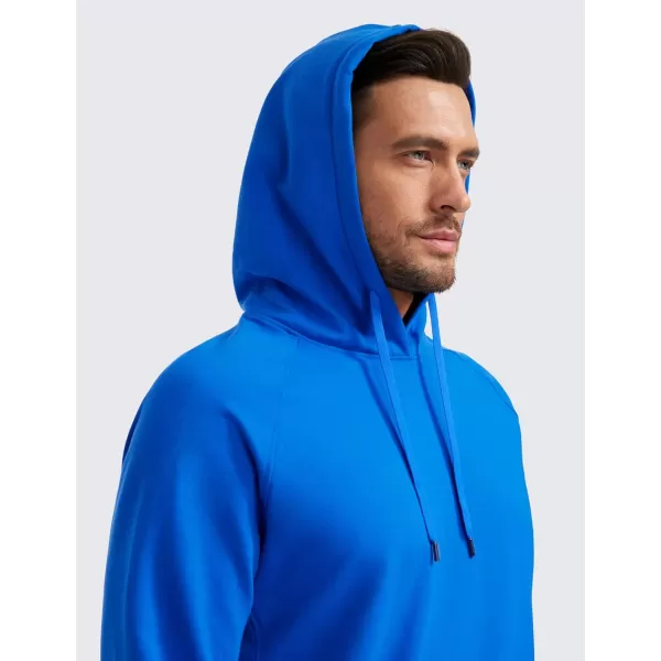 imageCRZ YOGA Hoodies for Men French Terry Hooded Sweatshirts Workout Athletic Casual Pullover Hoodie Tops with PocketSparkle Blue