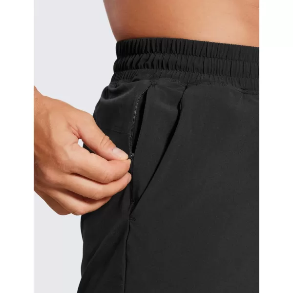 imageCRZ YOGA Mens 2 in 1 Running Shorts with Liner  5 Quick Dry Workout Sports Athletic Shorts with PocketsBlack