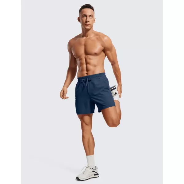 imageCRZ YOGA Mens 2 in 1 Running Shorts with Liner  5 Quick Dry Workout Sports Athletic Shorts with PocketsElectric Blue