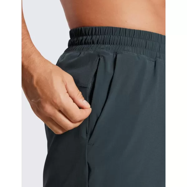 imageCRZ YOGA Mens 2 in 1 Running Shorts with Liner  5 Quick Dry Workout Sports Athletic Shorts with PocketsMelanite