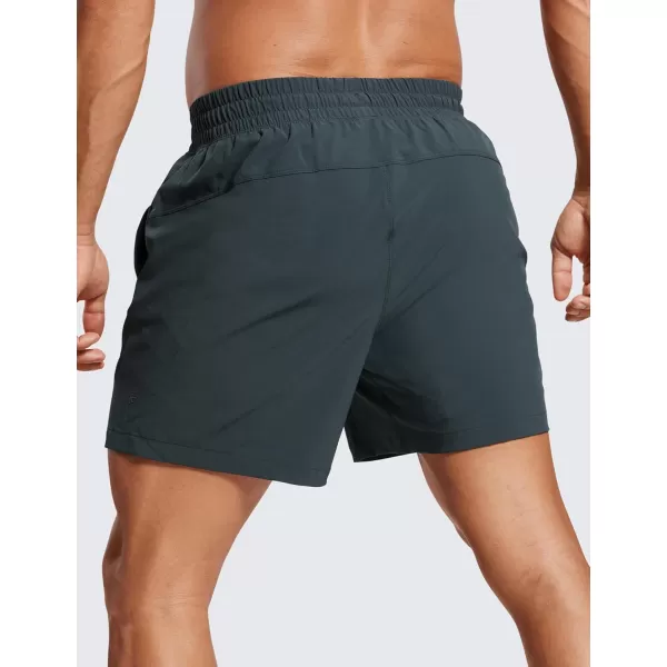 imageCRZ YOGA Mens 2 in 1 Running Shorts with Liner  5 Quick Dry Workout Sports Athletic Shorts with PocketsMelanite