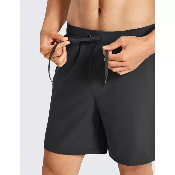 imageCRZ YOGA Mens FourWay Stretch Workout Shorts  7 Soft Durable Casual Athletic Shorts with Pockets Gym Running HikingInk Gray