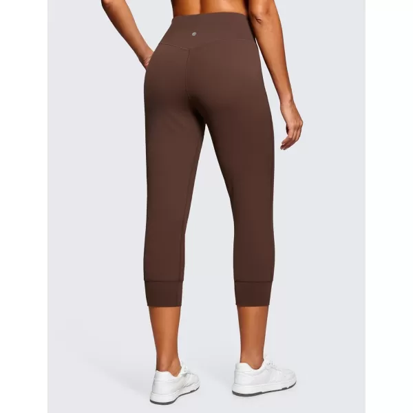 imageCRZ YOGA Womens Butterluxe High Waist Cropped Joggers 23quot  Lounge Workout Leggings Yoga Capris Pants Pockets Buttery SoftCoffee Brown