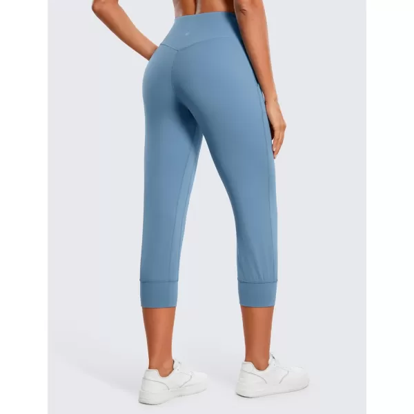 imageCRZ YOGA Womens Butterluxe High Waist Cropped Joggers 23quot  Lounge Workout Leggings Yoga Capris Pants Pockets Buttery SoftUniverse Blue