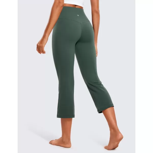 imageCRZ YOGA Womens Butterluxe High Waisted Flare Capris Leggings 23quot  Bootcut Yoga Pants Cropped Lounge Casual ComfyDark Forest Green