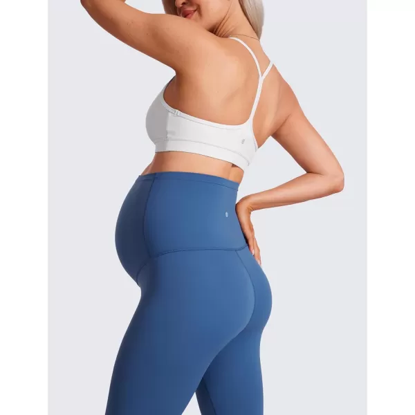 imageCRZ YOGA Womens Butterluxe Maternity Capris Leggings 21quot  Crop Pants Over The Belly Workout Active Yoga Pregnancy SoftPitch Blue