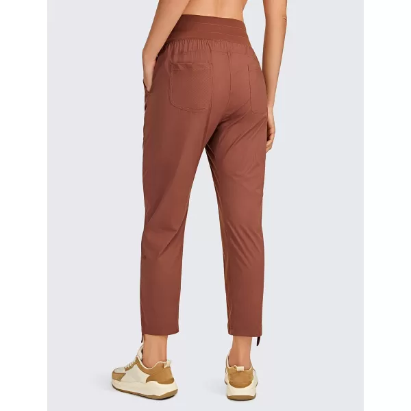 imageCRZ YOGA Womens Casual 78 Pants 25quot Lightweight Workout Outdoor Athletic Track Travel Lounge Joggers PocketsThe Cognac Brown