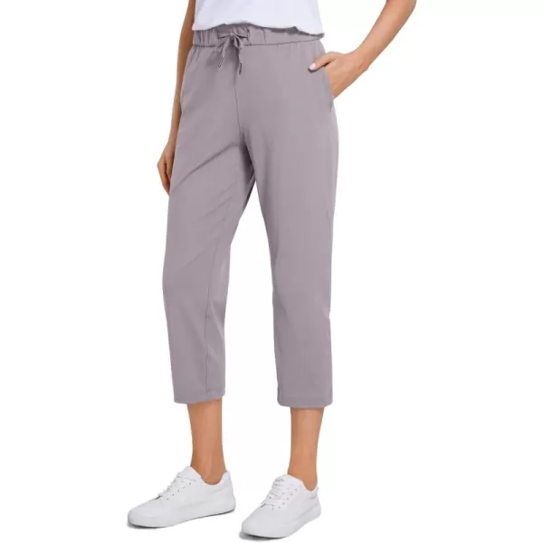 imageCRZ YOGA 4Way Stretch Golf Capri Pants for Women 23quot Casual Yoga Dress Work Capris with Pockets Workout Athletic TravelGull Gray