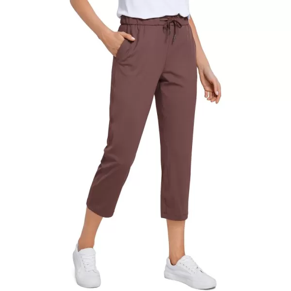 imageCRZ YOGA 4Way Stretch Golf Capri Pants for Women 23quot Casual Yoga Dress Work Capris with Pockets Workout Athletic TravelTaupe