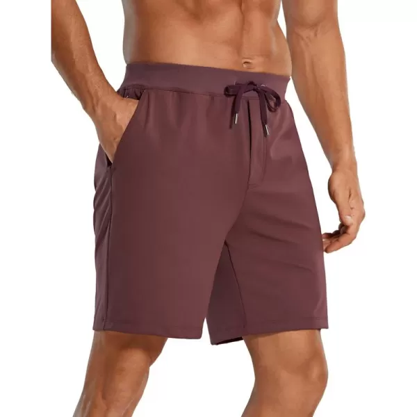 imageCRZ YOGA Mens FourWay Stretch Workout Shorts  7 Soft Durable Casual Athletic Shorts with Pockets Gym Running HikingDark Red