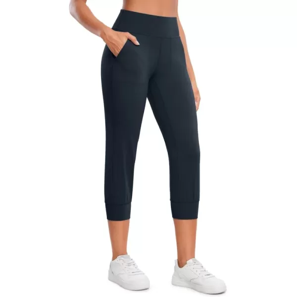 imageCRZ YOGA Womens Butterluxe High Waist Cropped Joggers 23quot  Lounge Workout Leggings Yoga Capris Pants Pockets Buttery SoftTrue Navy