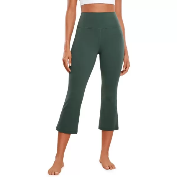 imageCRZ YOGA Womens Butterluxe High Waisted Flare Capris Leggings 23quot  Bootcut Yoga Pants Cropped Lounge Casual ComfyDark Forest Green