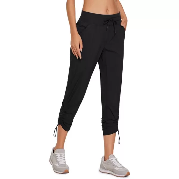 imageCRZ YOGA Womens Casual 78 Pants 25quot Lightweight Workout Outdoor Athletic Track Travel Lounge Joggers PocketsBlack