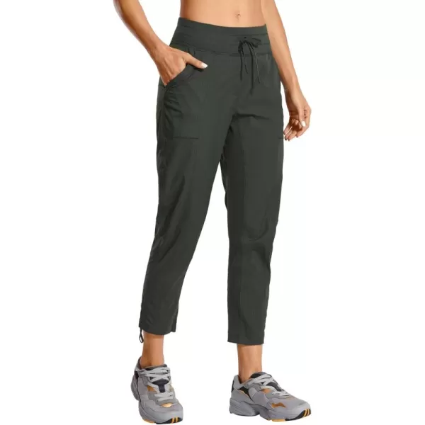 imageCRZ YOGA Womens Casual 78 Pants 25quot Lightweight Workout Outdoor Athletic Track Travel Lounge Joggers PocketsGrey Olive