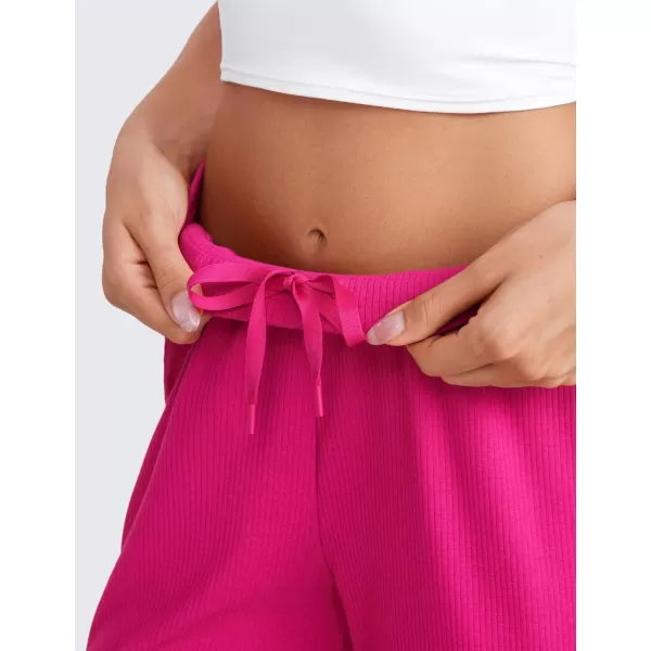 imageCRZ YOGA Comfy Ribbed Sweatpants Women 305 Wide Leg Casual Lounge Travel Pants with PocketsGranita Pink