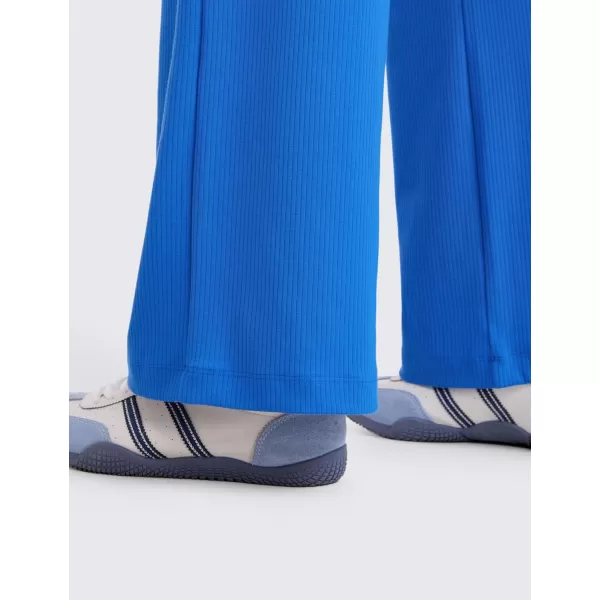 imageCRZ YOGA Comfy Ribbed Sweatpants Women 305 Wide Leg Casual Lounge Travel Pants with PocketsSparkle Blue