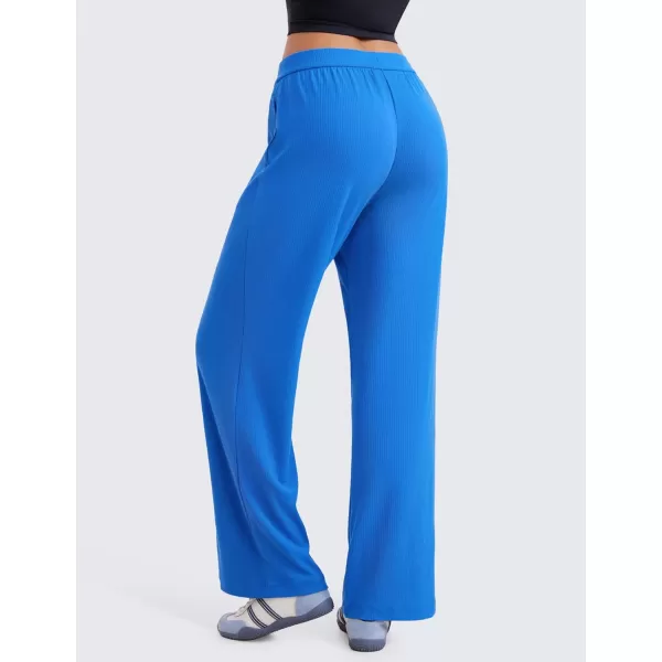 imageCRZ YOGA Comfy Ribbed Sweatpants Women 305 Wide Leg Casual Lounge Travel Pants with PocketsSparkle Blue