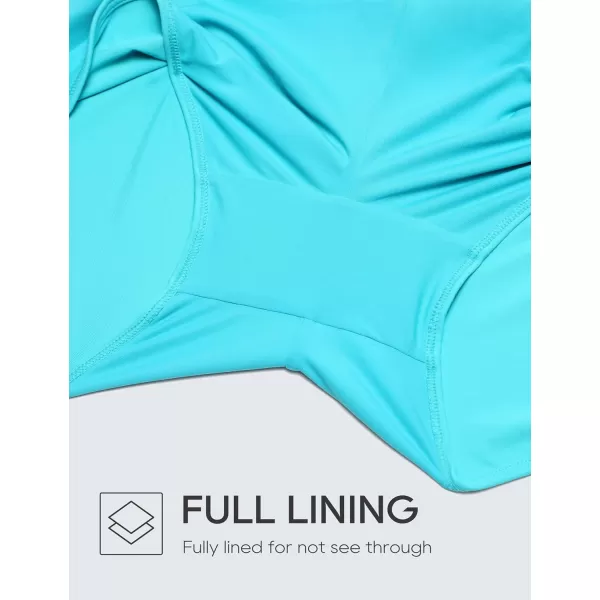 imageCRZ YOGA Womens 3 Swim Shorts  High Waisted Board Shorts Quick Dry Bathing Suit Bottoms Dolphin Boy Shorts with LinerTurquoise