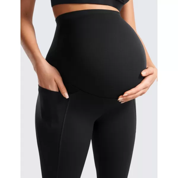 imageCRZ YOGA Womens Butterluxe Maternity Leggings with Pockets Over The Belly 28quot  Soft Workout Active Yoga Pregnancy PantsBlack