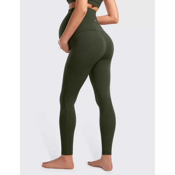 imageCRZ YOGA Womens Butterluxe Maternity Leggings with Pockets Over The Belly 28quot  Soft Workout Active Yoga Pregnancy PantsOlive Green