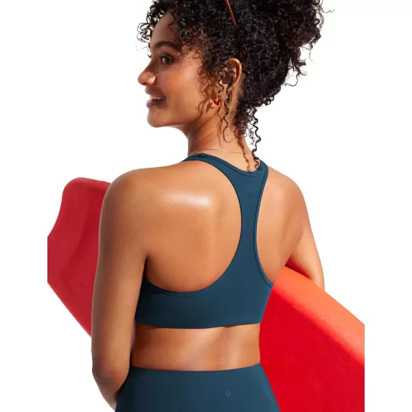 imageCRZ YOGA Womens Racerback Bikini Tops Scoop Neck Bathing Suit Swimsuit Top Padded Swim Sport BraInsignia Blue
