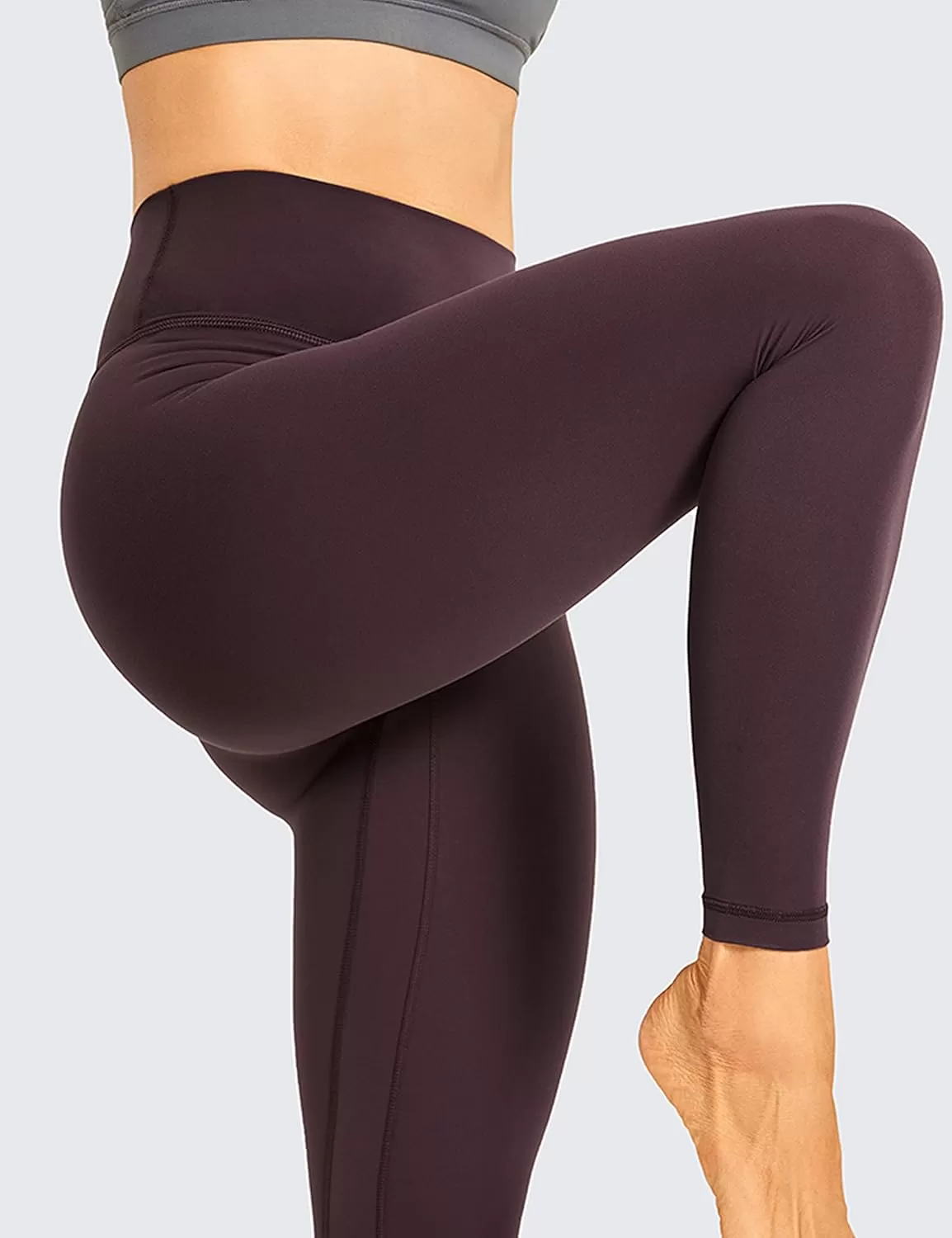 imageCRZ YOGA Womens Brushed Naked Feeling Workout Leggings 25quot  High Waisted Gym Compression Tummy Control Yoga PantsArctic Plum