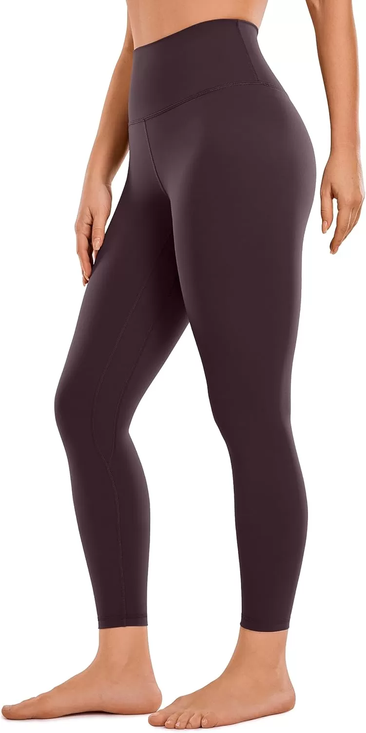 imageCRZ YOGA Womens Brushed Naked Feeling Workout Leggings 25quot  High Waisted Gym Compression Tummy Control Yoga PantsArctic Plum