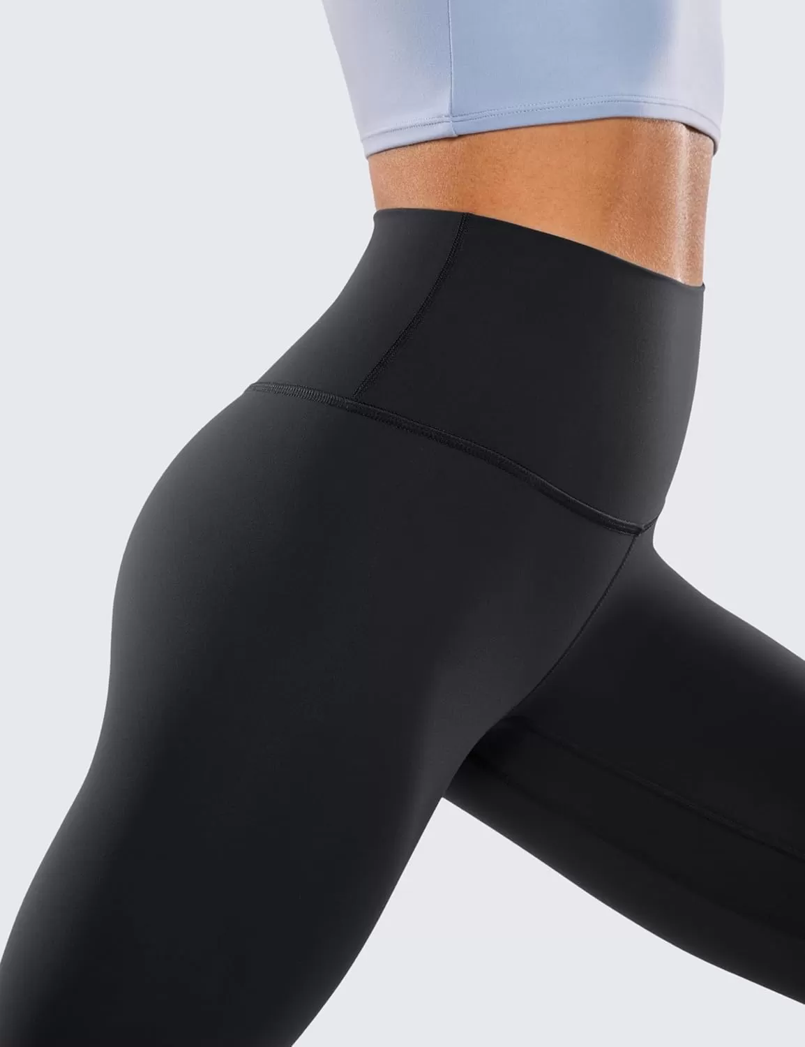 imageCRZ YOGA Womens Brushed Naked Feeling Workout Leggings 25quot  High Waisted Gym Compression Tummy Control Yoga PantsBlack