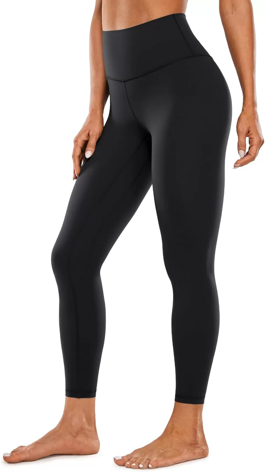 imageCRZ YOGA Womens Brushed Naked Feeling Workout Leggings 25quot  High Waisted Gym Compression Tummy Control Yoga PantsBlack