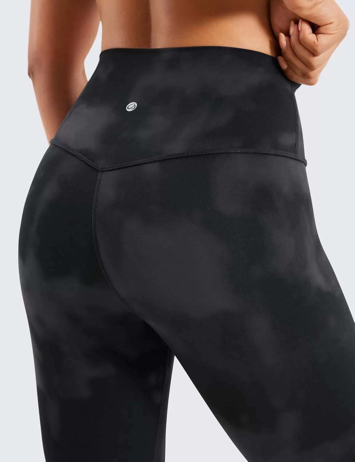 imageCRZ YOGA Womens Brushed Naked Feeling Workout Leggings 25quot  High Waisted Gym Compression Tummy Control Yoga PantsBlack Tie Dye Flowers