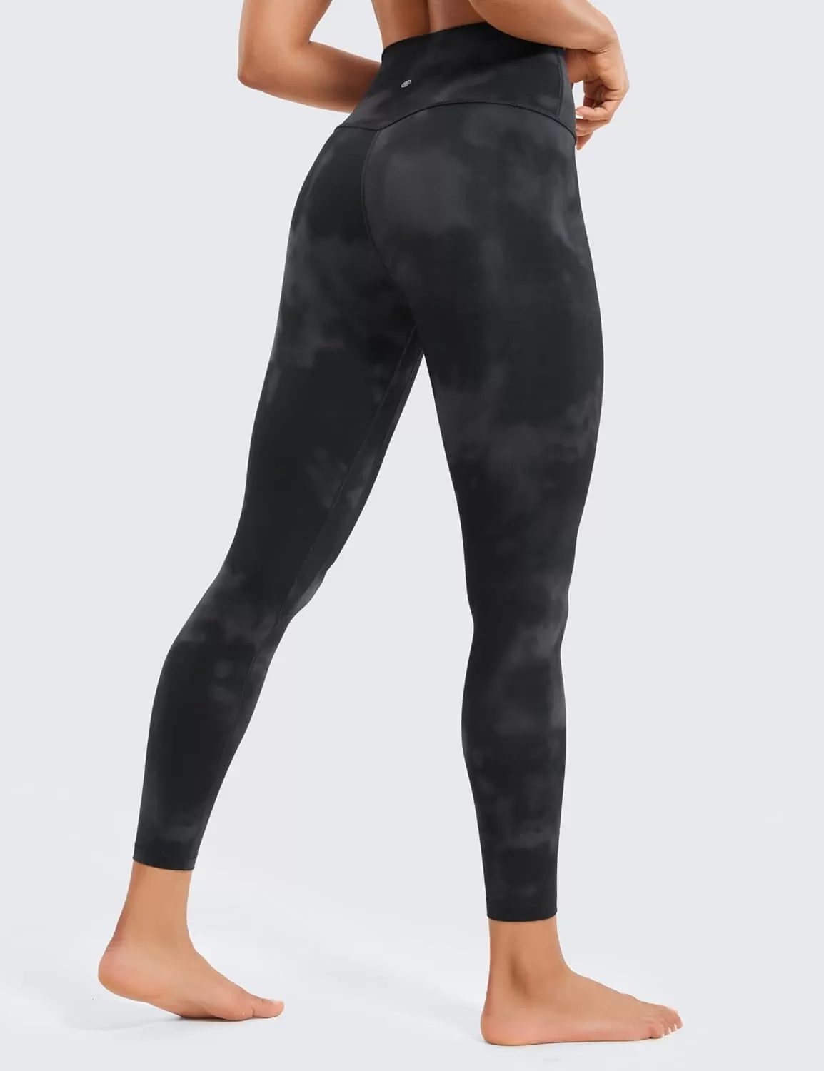 imageCRZ YOGA Womens Brushed Naked Feeling Workout Leggings 25quot  High Waisted Gym Compression Tummy Control Yoga PantsBlack Tie Dye Flowers