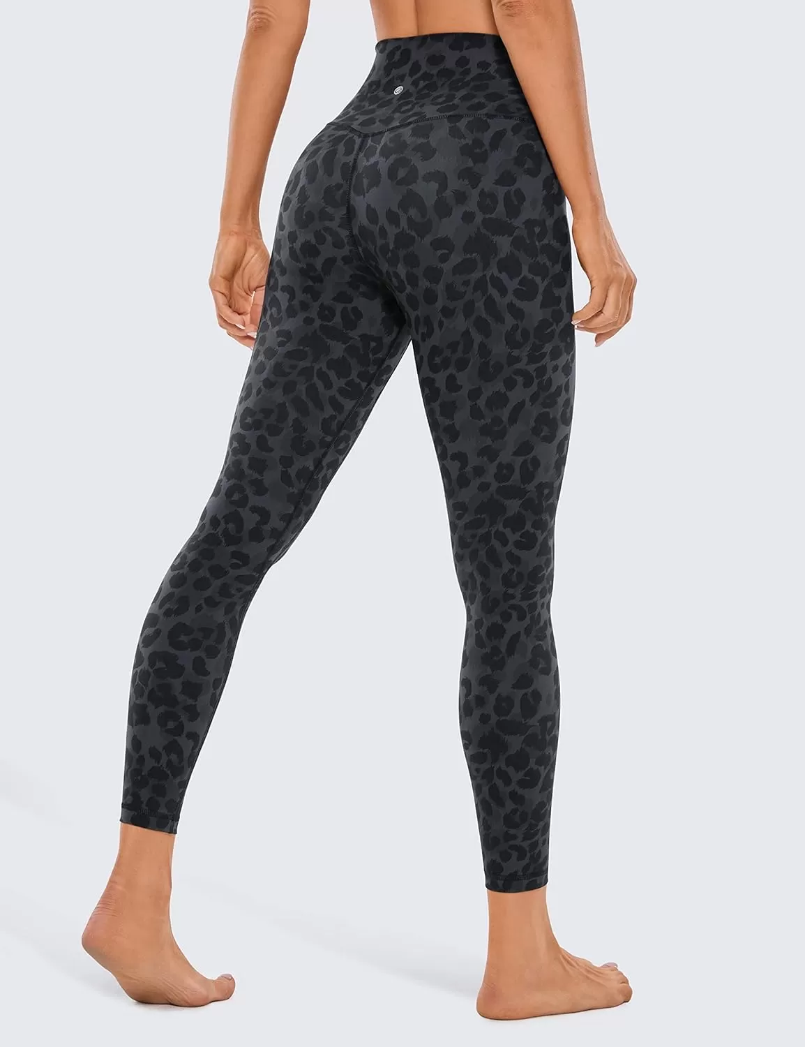 imageCRZ YOGA Womens Brushed Naked Feeling Workout Leggings 25quot  High Waisted Gym Compression Tummy Control Yoga PantsCharcoal Snow Leopard
