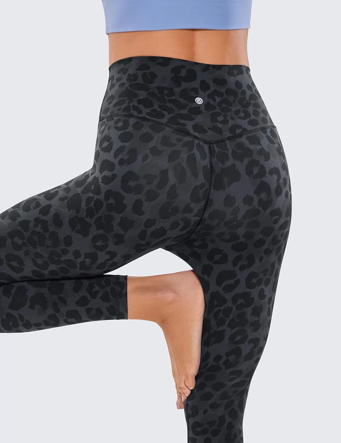 imageCRZ YOGA Womens Brushed Naked Feeling Workout Leggings 25quot  High Waisted Gym Compression Tummy Control Yoga PantsCharcoal Snow Leopard
