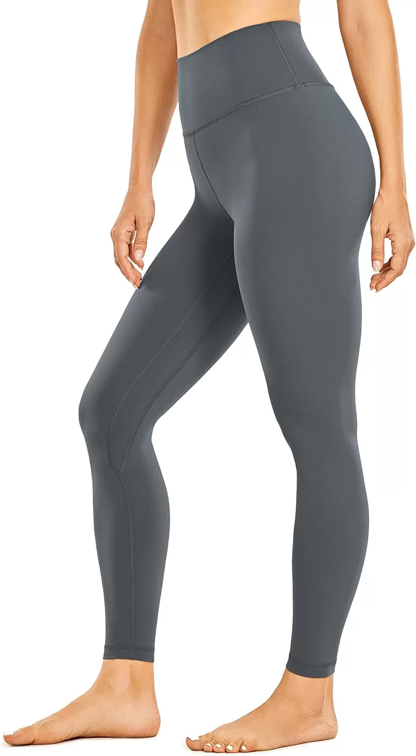 imageCRZ YOGA Womens Brushed Naked Feeling Workout Leggings 25quot  High Waisted Gym Compression Tummy Control Yoga PantsDark Carbon