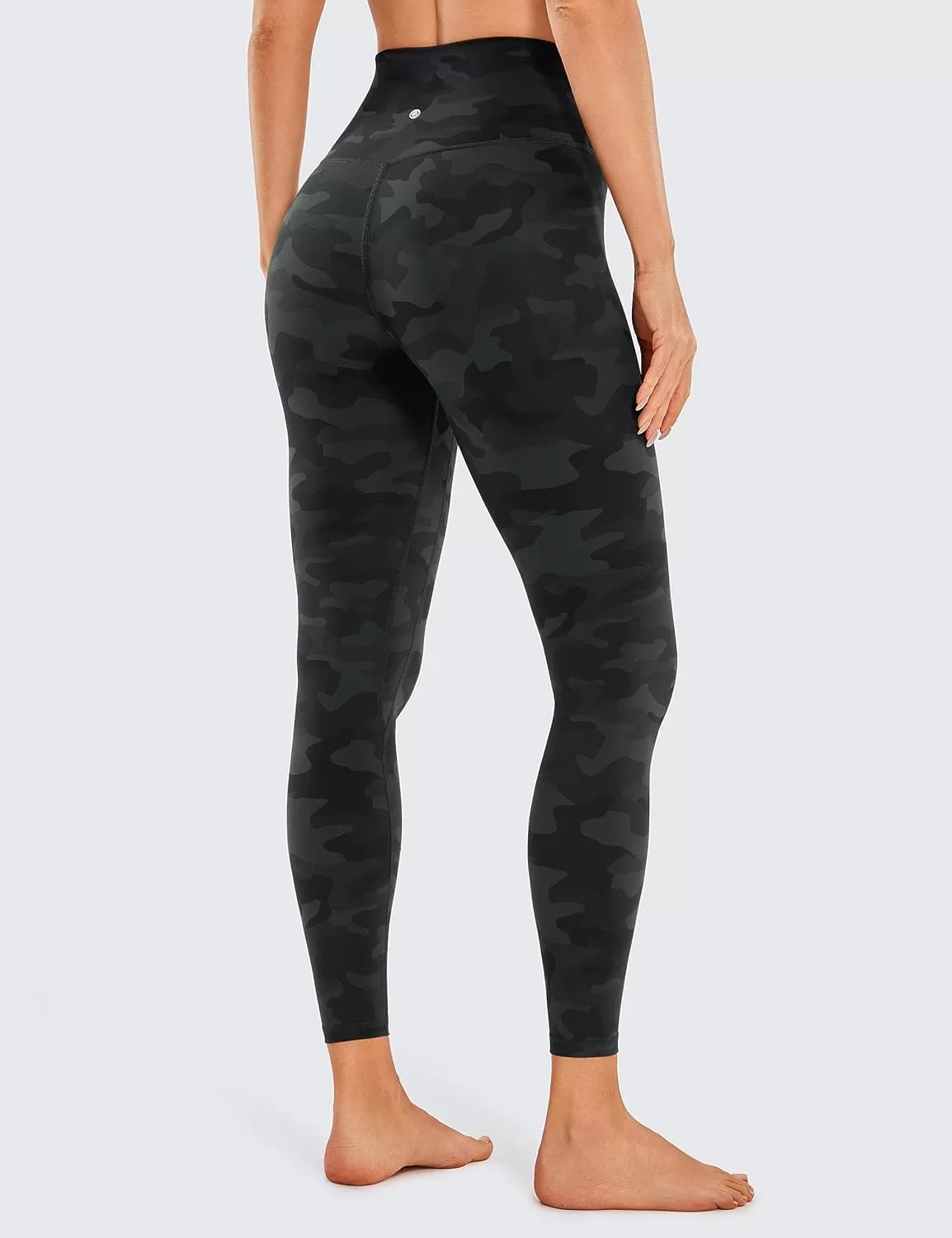 imageCRZ YOGA Womens Brushed Naked Feeling Workout Leggings 25quot  High Waisted Gym Compression Tummy Control Yoga PantsDark Grey Camouflage