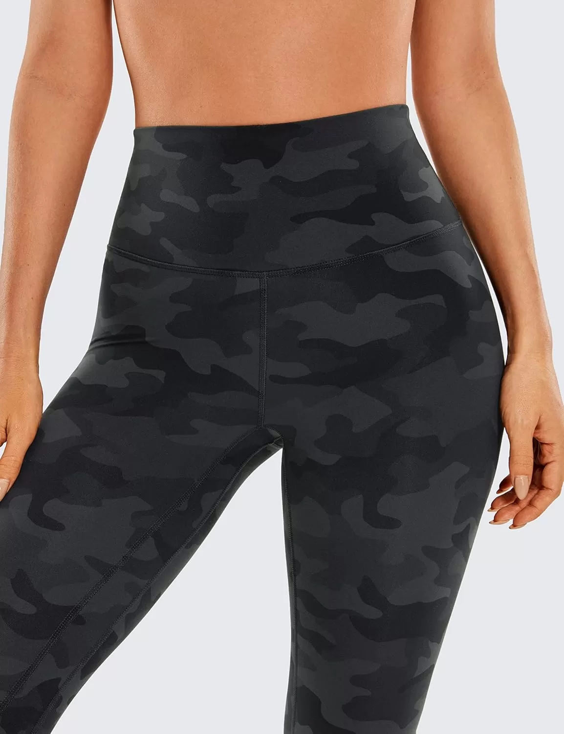 imageCRZ YOGA Womens Brushed Naked Feeling Workout Leggings 25quot  High Waisted Gym Compression Tummy Control Yoga PantsDark Grey Camouflage