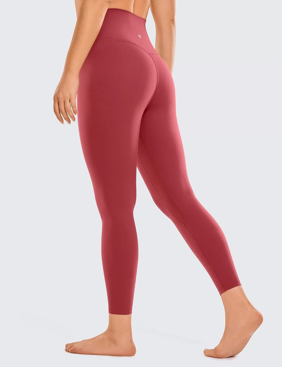 imageCRZ YOGA Womens Brushed Naked Feeling Workout Leggings 25quot  High Waisted Gym Compression Tummy Control Yoga PantsDeep Wine