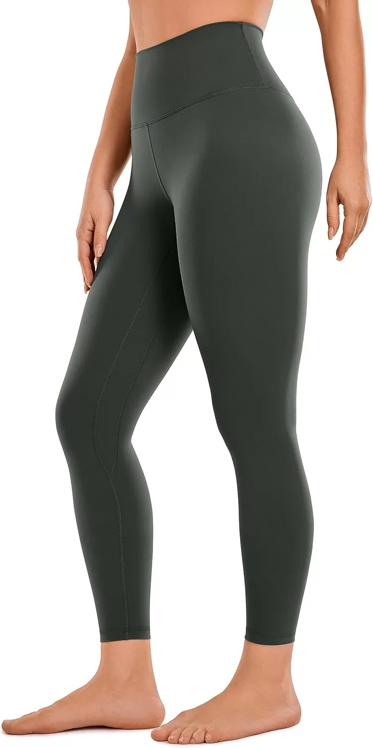 imageCRZ YOGA Womens Brushed Naked Feeling Workout Leggings 25quot  High Waisted Gym Compression Tummy Control Yoga PantsGrey Olive