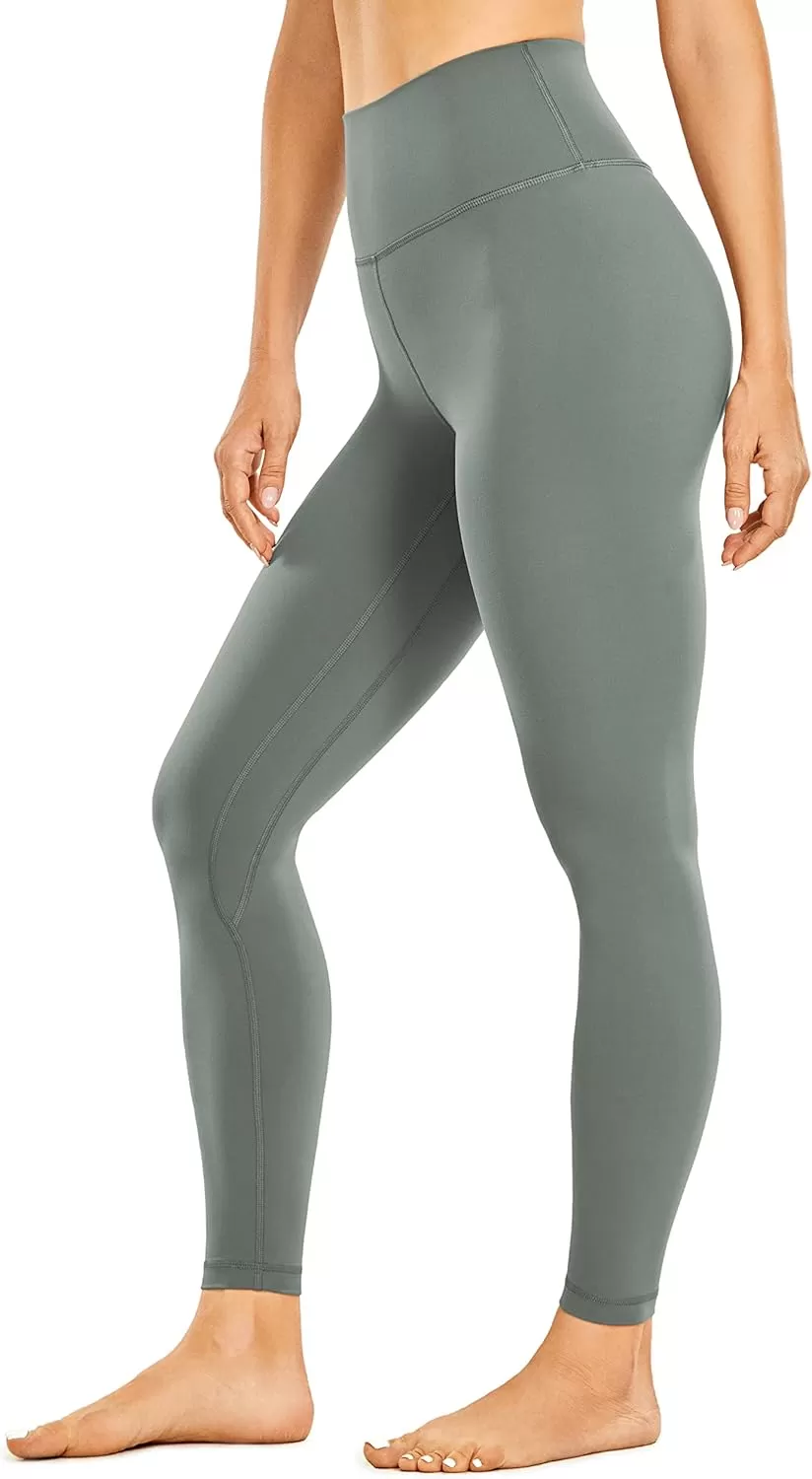 imageCRZ YOGA Womens Brushed Naked Feeling Workout Leggings 25quot  High Waisted Gym Compression Tummy Control Yoga PantsGrey Sage