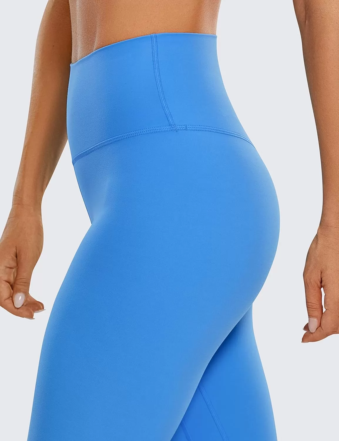 imageCRZ YOGA Womens Brushed Naked Feeling Workout Leggings 25quot  High Waisted Gym Compression Tummy Control Yoga PantsHazy Blue