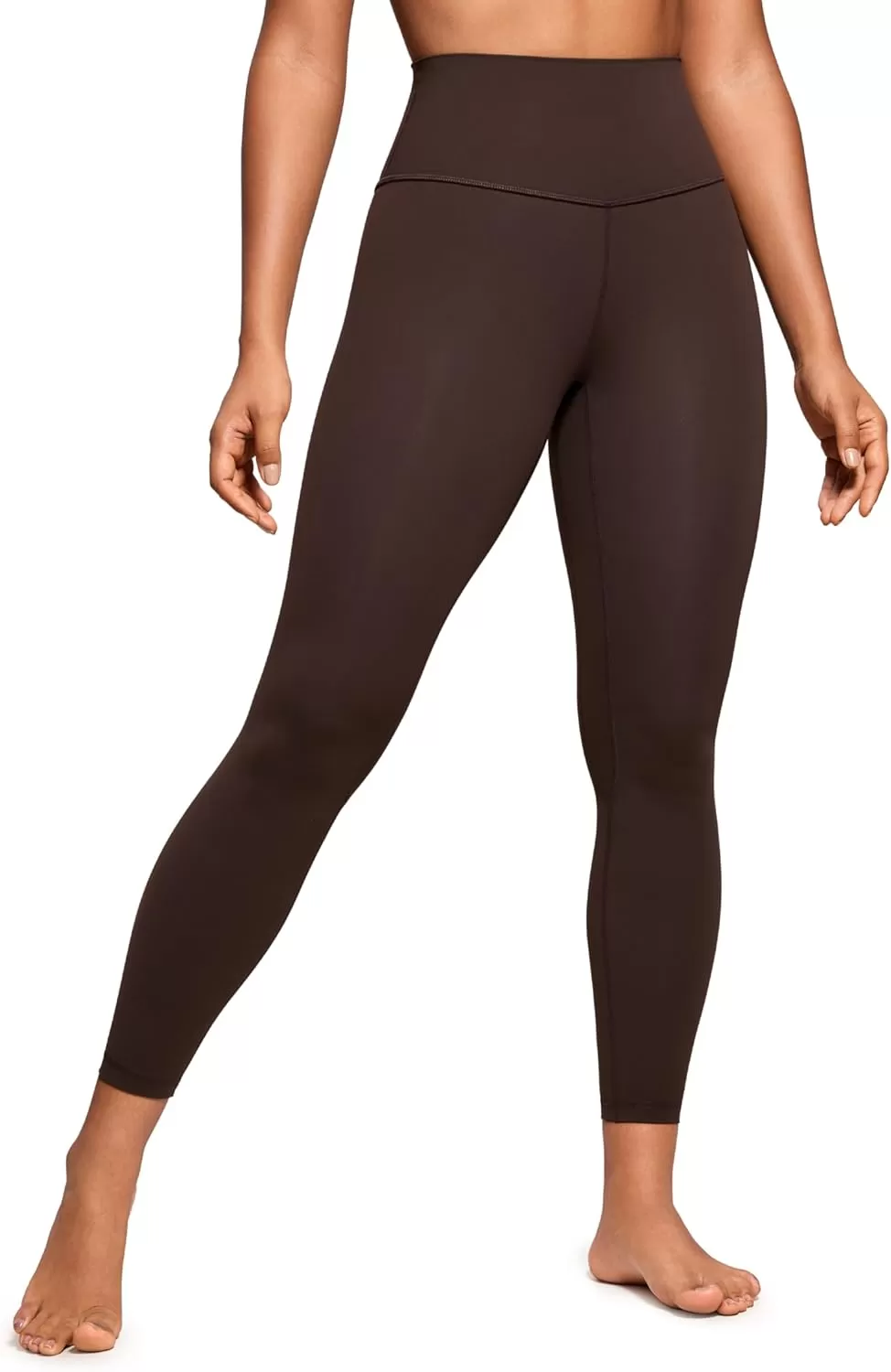 imageCRZ YOGA Womens Brushed Naked Feeling Workout Leggings 25quot  High Waisted Gym Compression Tummy Control Yoga PantsHot Fudge Brown