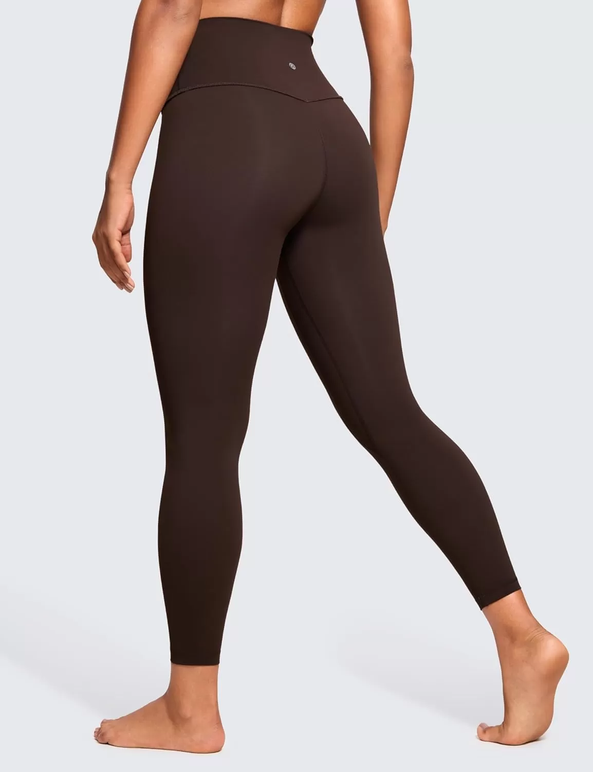 imageCRZ YOGA Womens Brushed Naked Feeling Workout Leggings 25quot  High Waisted Gym Compression Tummy Control Yoga PantsHot Fudge Brown