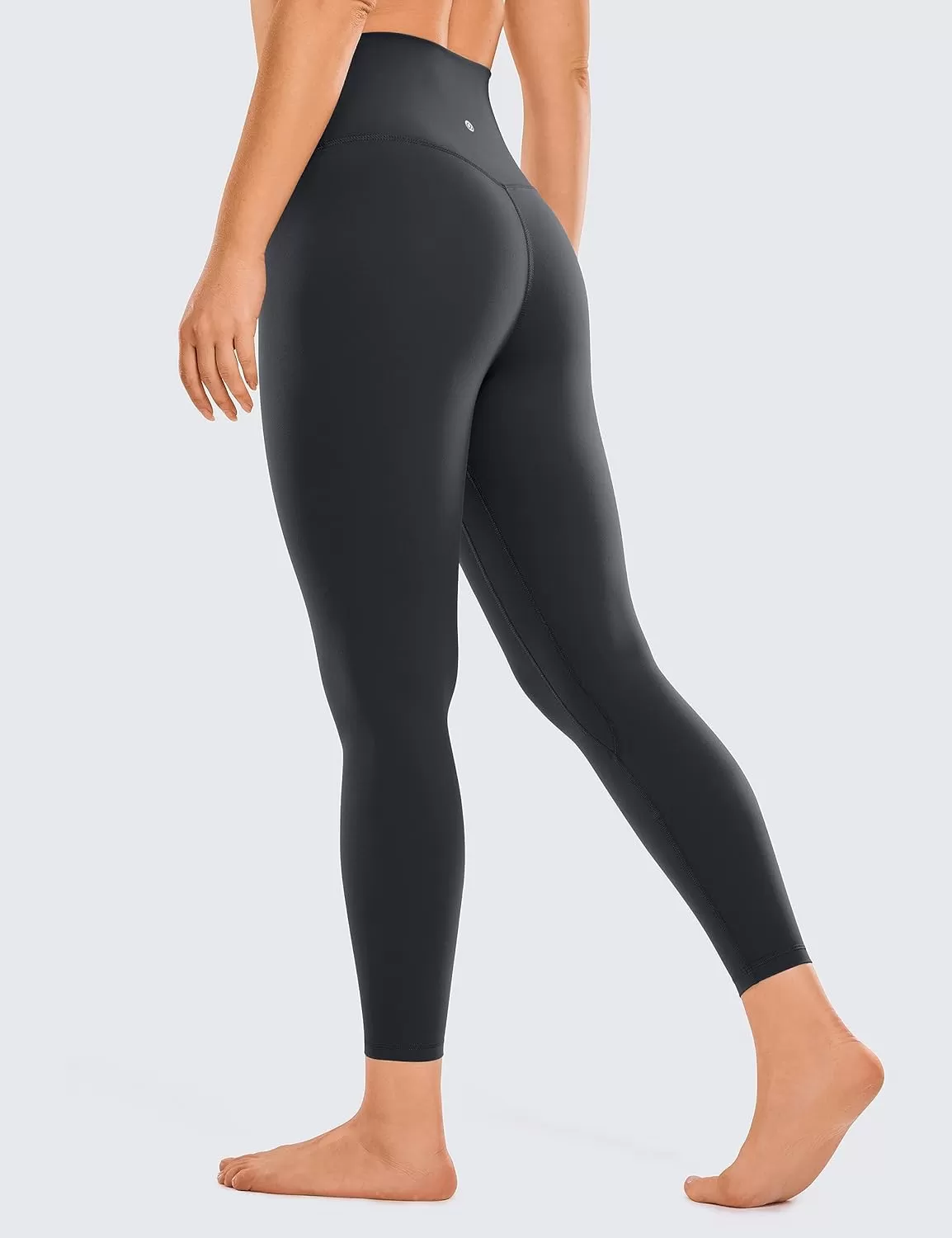 imageCRZ YOGA Womens Brushed Naked Feeling Workout Leggings 25quot  High Waisted Gym Compression Tummy Control Yoga PantsIntersellar Black and Navy