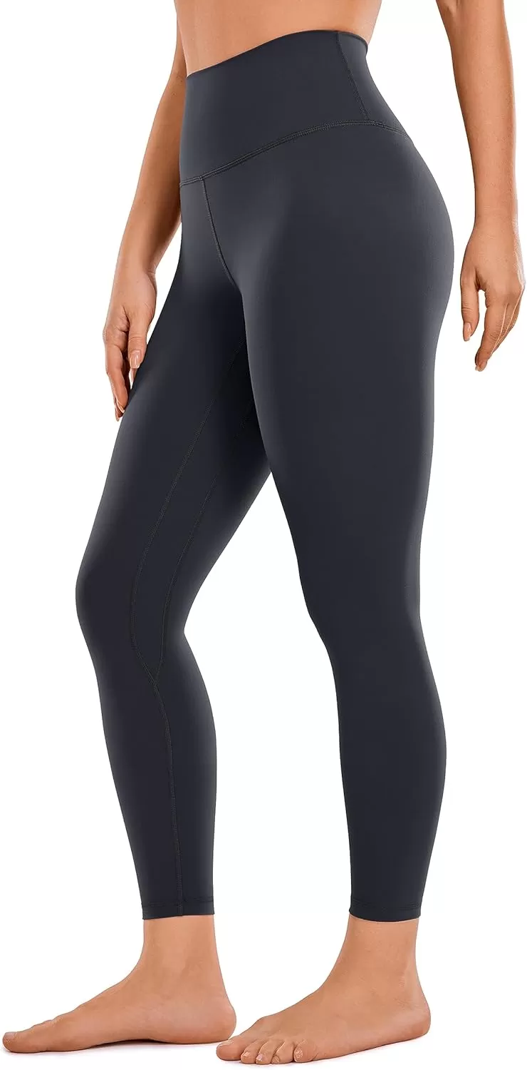 imageCRZ YOGA Womens Brushed Naked Feeling Workout Leggings 25quot  High Waisted Gym Compression Tummy Control Yoga PantsIntersellar Black and Navy